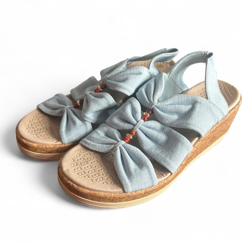 Bzees Roma wedge sandal cork summer spring vacay washable comfort